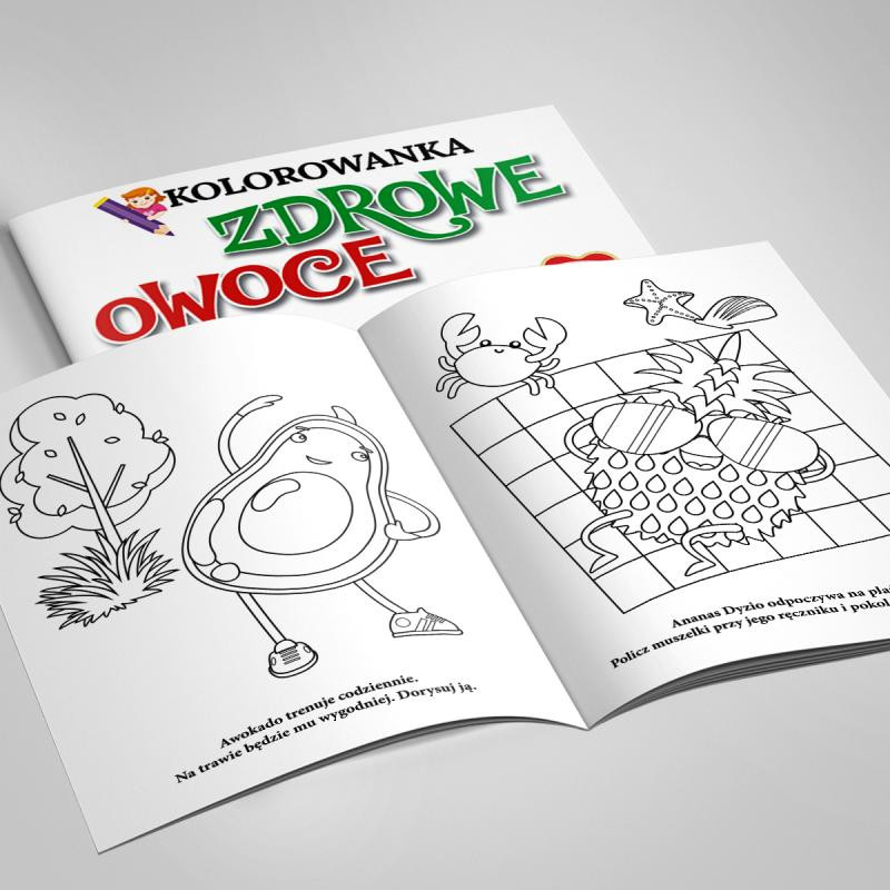 Kolorowanka Zdrowe Owoce naklejkami Martel